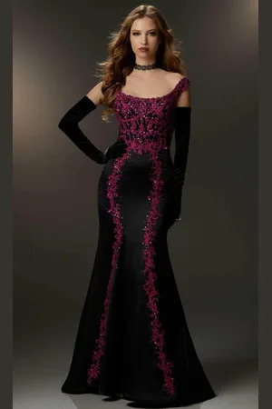 Mori Lee 48012 - Embroidered Off-Shoulder Gown
