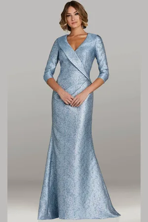 Feriani Couture 18439 - Fold Over V-Neck Mermaid Evening Gown
