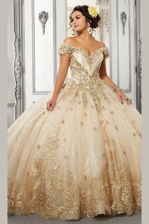 Vizcaya by Mori Lee 34054 Off Shoulder Embroidered Ball Gown