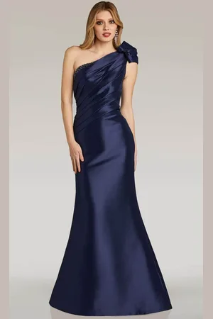 Feriani Couture 18266 - Bow Accented Cap Sleeve Evening Gown