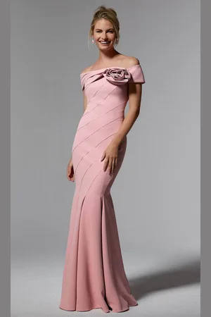 MGNY By Mori Lee 72918 - Floral Applique Off Shoulder Evening Dress