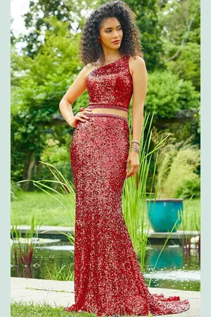 Mori Lee 47023 - Two-piece Asymmetric Long Gown
