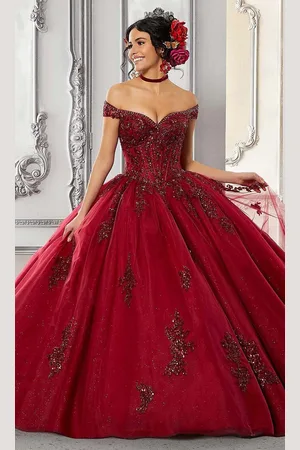 Vizcaya by Mori Lee 60146 Appliqued Off Shoulder Ball Gown