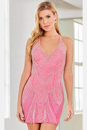 Scala Stockholm 60302 - Sleeveless V-Neck Cocktail Dress