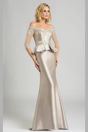 Feriani Couture 18574 Beaded Off-Shoulder Trumpet Dress