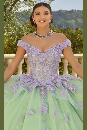 Vizcaya by Mori Lee 89437 - Off-The-Shoulder 3D Floral Applique gown