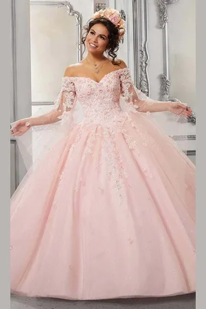 Vizcaya by Mori Lee 60143 Beaded Off Shoulder Ball Gown