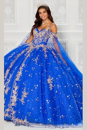 Princesa by Ariana Vara PR30087 - V-Neck Tiered Back Ballgown