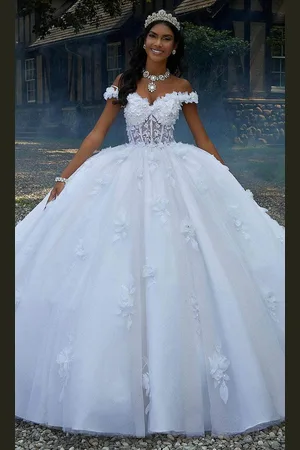 Vizcaya by Mori Lee 89456 - Crystal Beaded Off-Shoulder Ballgown