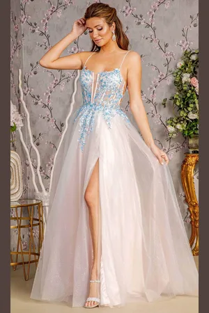 GLS by Gloria GL3251 - Embroidered Sleeveless Prom Gown
