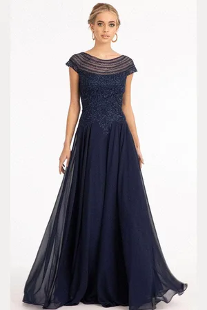 Elizabeth K GL3065 - Embroidered Scoop Formal Gown