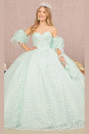 Elizabeth K GL3176 - Strapless Glitter Ball Gown