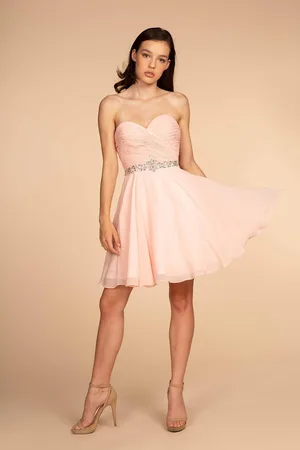 Elizabeth K GS1637 Ruched Sweetheart A-Line Cocktail Dress