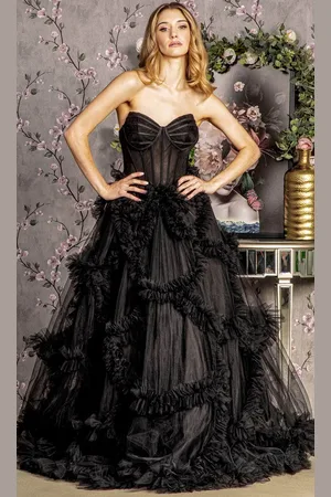 GLS by Gloria GL3455 - Ruffled Sweetheart Evening Dress