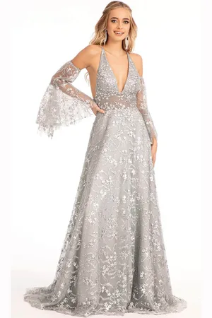 GLS by Gloria GL3002 - Sleeveless Halter V-neck Long Gown
