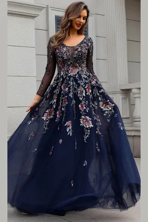 Terani Couture 251M4408 - Sheer Sleeve Floral Beaded Ballgown