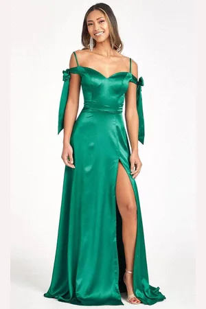 Elizabeth K GL1994 - Tie Strap Satin A-Line Prom Dress
