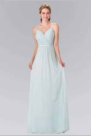 Elizabeth K GL2374 Sweetheart Spaghetti Strap Ruched Bodice Dress