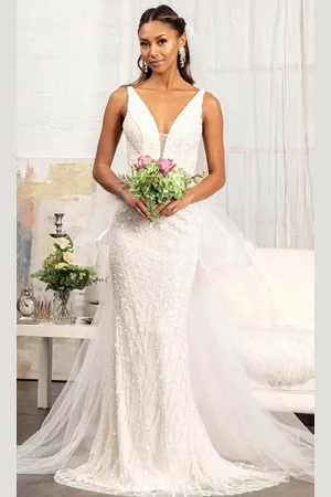 GLS by Gloria GL3014 - Sleeveless V-Neck Wedding Dress