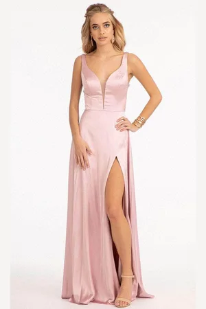 Elizabeth K GL1992 - Plunging Bodice Satin Prom Dress