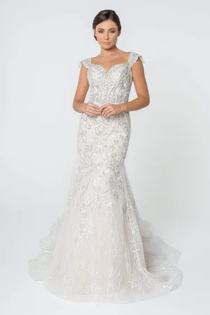 Elizabeth K GL2822 Jewel Embroidered Sweetheart Trumpet Gown