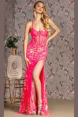 GLS by Gloria GL3219 - Scoop Basque Evening Dress