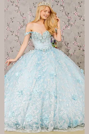 Elizabeth K GL3183 - Sequin Off-Shoulder Ballgown