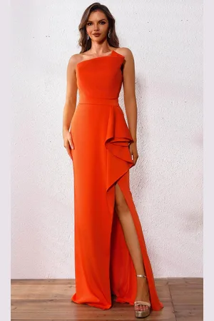 Terani Couture 251E4266 - Asymmetric Ruffled Peplum Evening Dress
