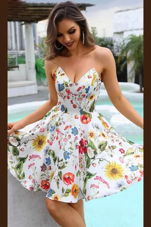 Terani Couture 251P4374 - Printed Satin A-Line Cocktail Dress