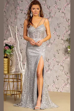 GLS by Gloria GL3273 - Sleeveless Sparkly Sequin Embellished Gown