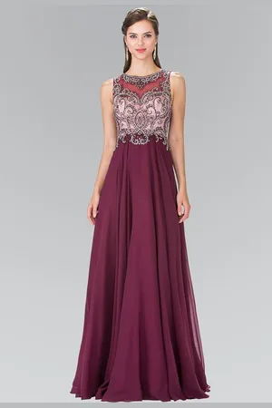 Elizabeth K GL2273 Beaded Long Dress