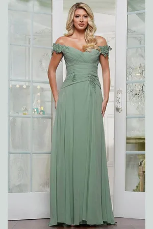 Rina Di Montella RD3255 - Applique Off Shoulder Evening Dress
