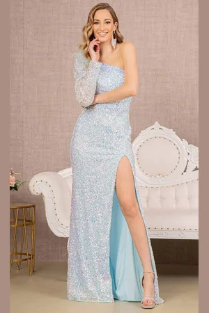 GLS by Gloria GL3128 - One Shoulder Prom Gown With Slit