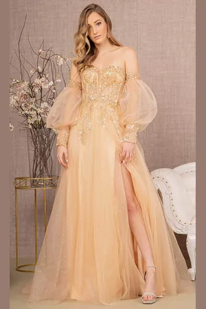 GLS by Gloria GL3118 - Sweetheart Sequin Mesh Prom Gown