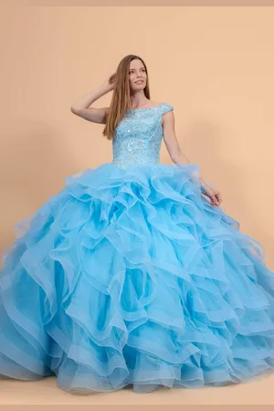 Elizabeth K GL1600 Jewel Embellished Bodice Tulle Ballgown