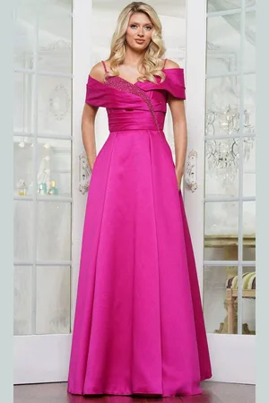 Rina Di Montella RD3221 - Beaded Cold Shoulder Evening Dress