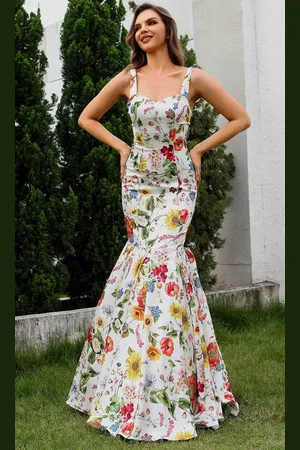 Terani Couture 251P4378 - Printed Satin Trumpet Prom Gown