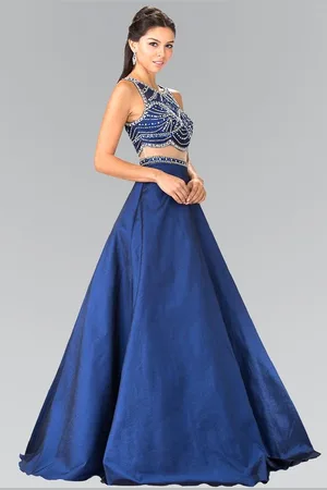 Elizabeth K GL2250 Two-Piece Sequined Long Gown