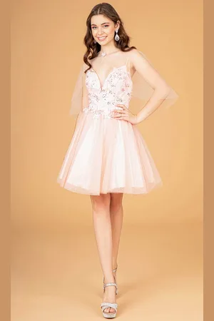 Elizabeth K GS3089 - Sheer Mini Cape Cocktail Dress