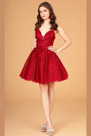 Elizabeth K GS3090 - 3D Florals Cocktail Dress
