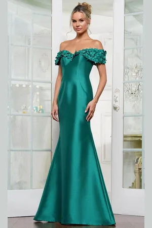 Rina Di Montella RD3254 - Floral Applique Mermaid Gown