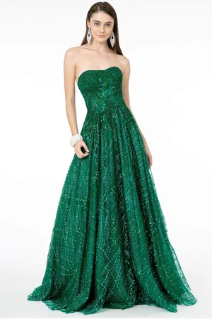 Elizabeth K GL2921 Embellished Strapless Sweetheart A-Line Gown