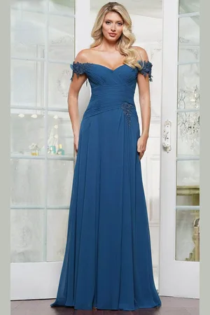Rina Di Montella RD3255 - Applique Off Shoulder Evening Dress