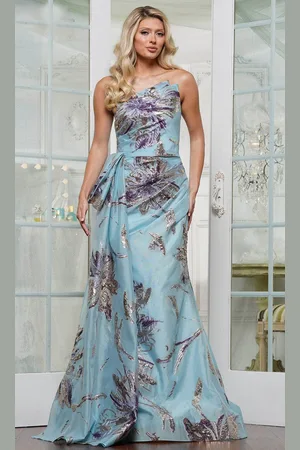 Rina Di Montella RD3233 - One-Shoulder Ruched Prom Gown