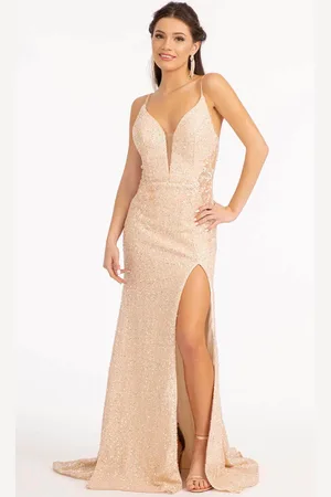 GLS by Gloria GL3029 - Beaded Sweetheart High Slit Dress