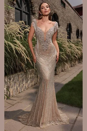 Terani Couture 251GL4345 - Tulle Sweetheart Sheath Evening Gown
