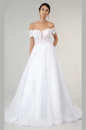 GLS by Gloria Bridal GLS by Gloria - GL1936 Off Shoulder A-Line Bridal Dress