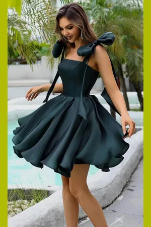 Terani Couture 251P4047 - Bow Accented Straps A-Line Cocktail Dress