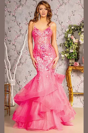 GLS by Gloria GL3205 - Ruffled Trumpet Evening Dress
