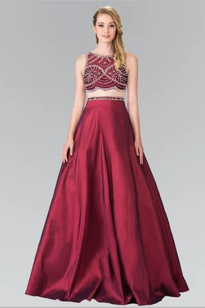 Elizabeth K GL2250 Two-Piece Sequined Long Gown
